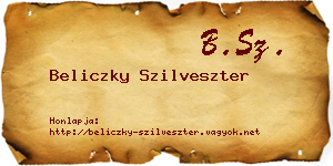 Beliczky Szilveszter névjegykártya