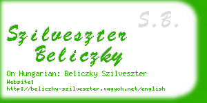 szilveszter beliczky business card